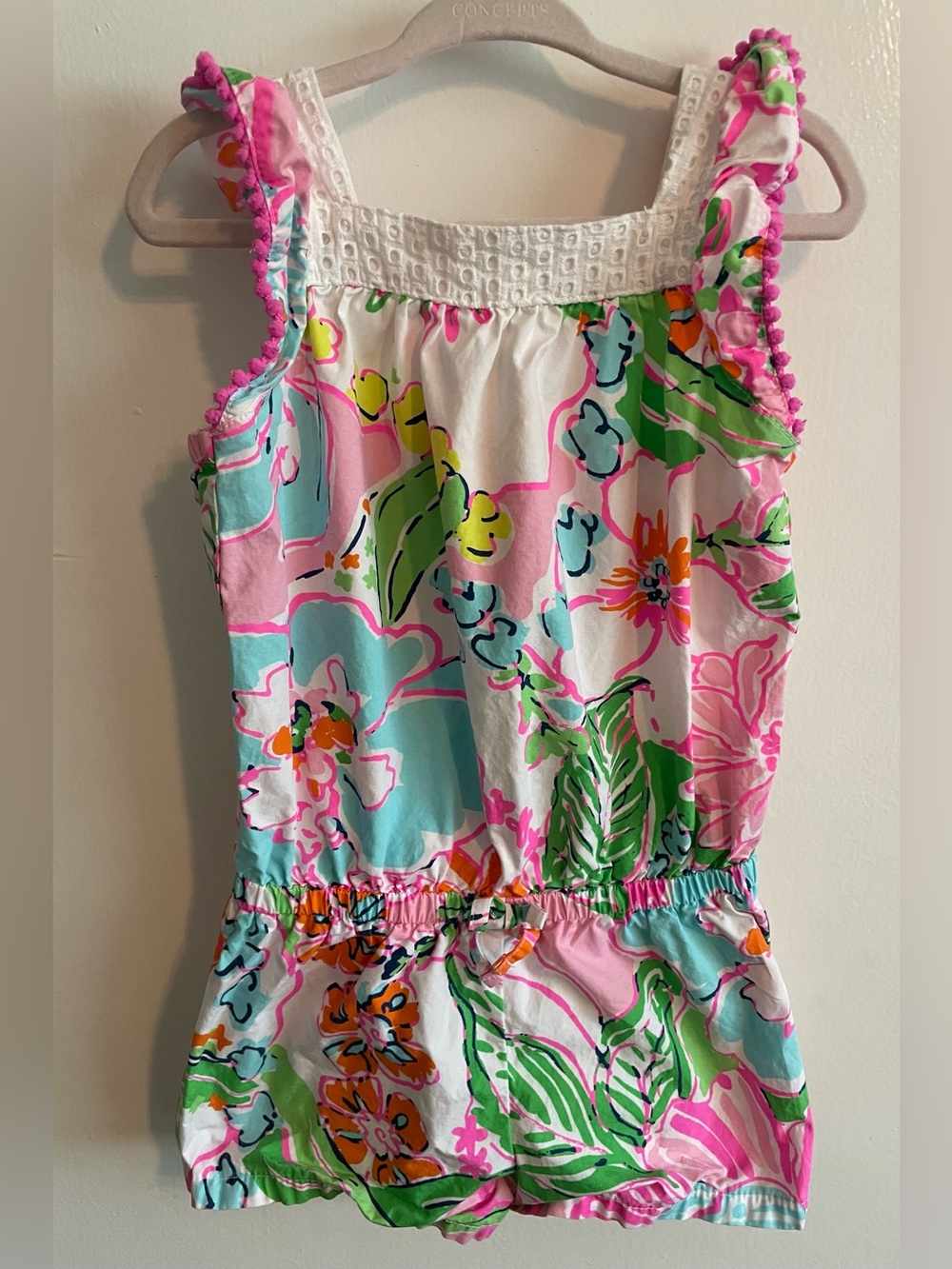 Lilly Pulitzer Pink, Green & Blue Floral Girls Romper